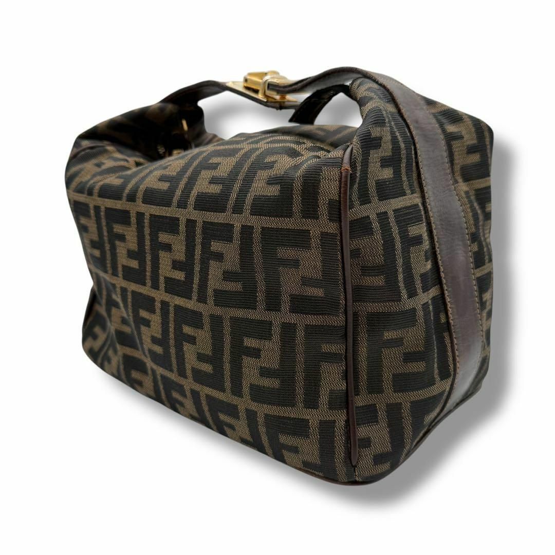 FENDI - FENDI 613 ズッカ柄 キャンバス バニティ ハンドバッグ FENDI - FENDI 613 ズッカ柄 キャンバス バニティ ハンドバッグ