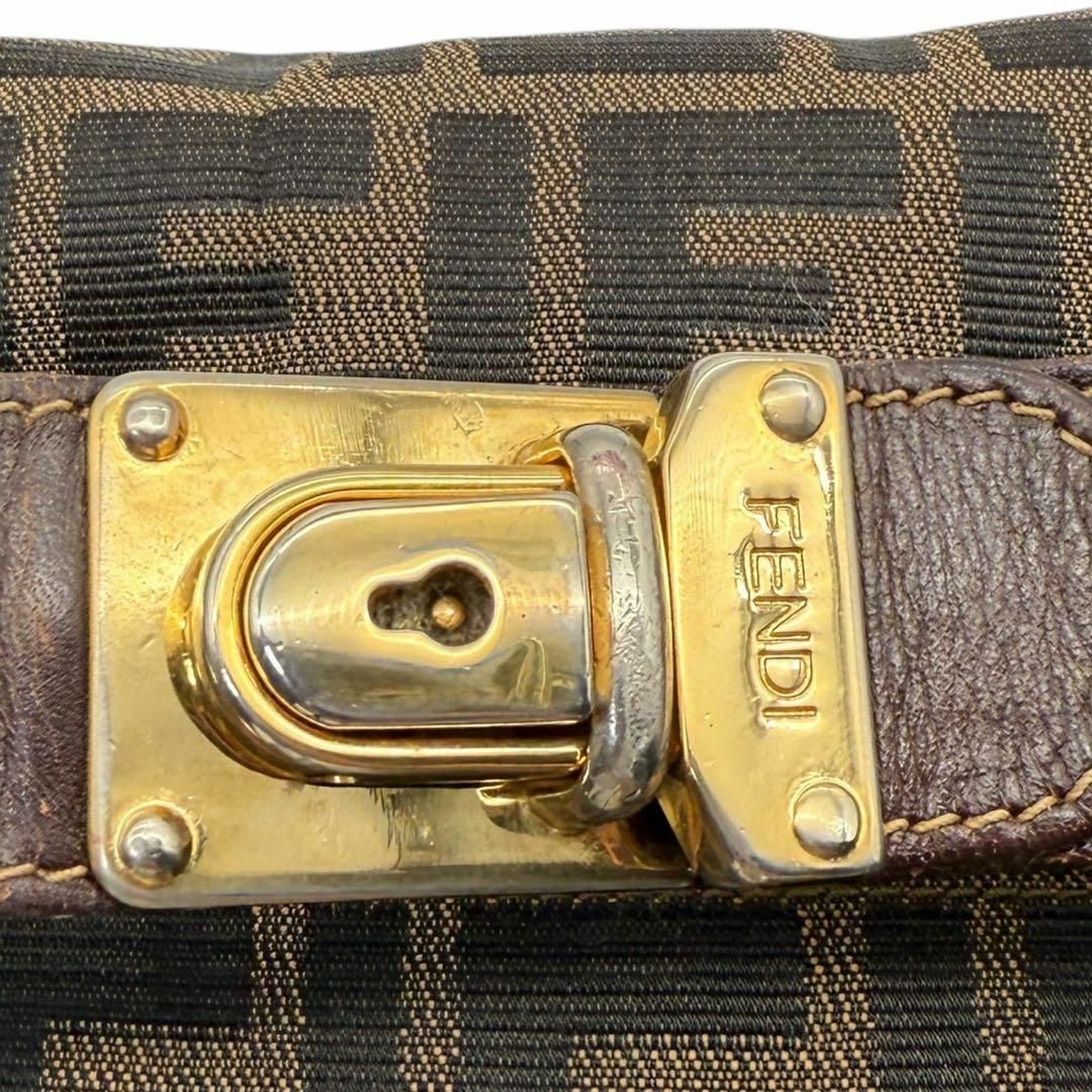 FENDI - FENDI 613 ズッカ柄 キャンバス バニティ ハンドバッグ FENDI - FENDI 613 ズッカ柄 キャンバス バニティ ハンドバッグ
