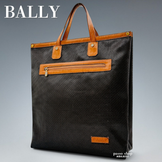 バリー(Bally)のBALLY トートバッグ PVC レザー 総柄 ロゴ A4収納可 大容量　黒(トートバッグ)
