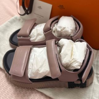 HERMES - エルメス サンダル 35 エズ30 ブラウン 茶色 レザー HERMES - エルメス サンダル 35 エズ30 ブラウン 茶色 レザー