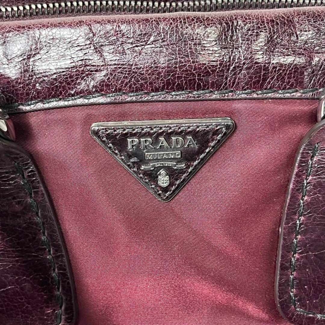 PRADA - 美品 PRADA プラダ 2way ハンドバッグ ナイロン レザー PRADA - 美品 PRADA プラダ 2way ハンドバッグ ナイロン レザー