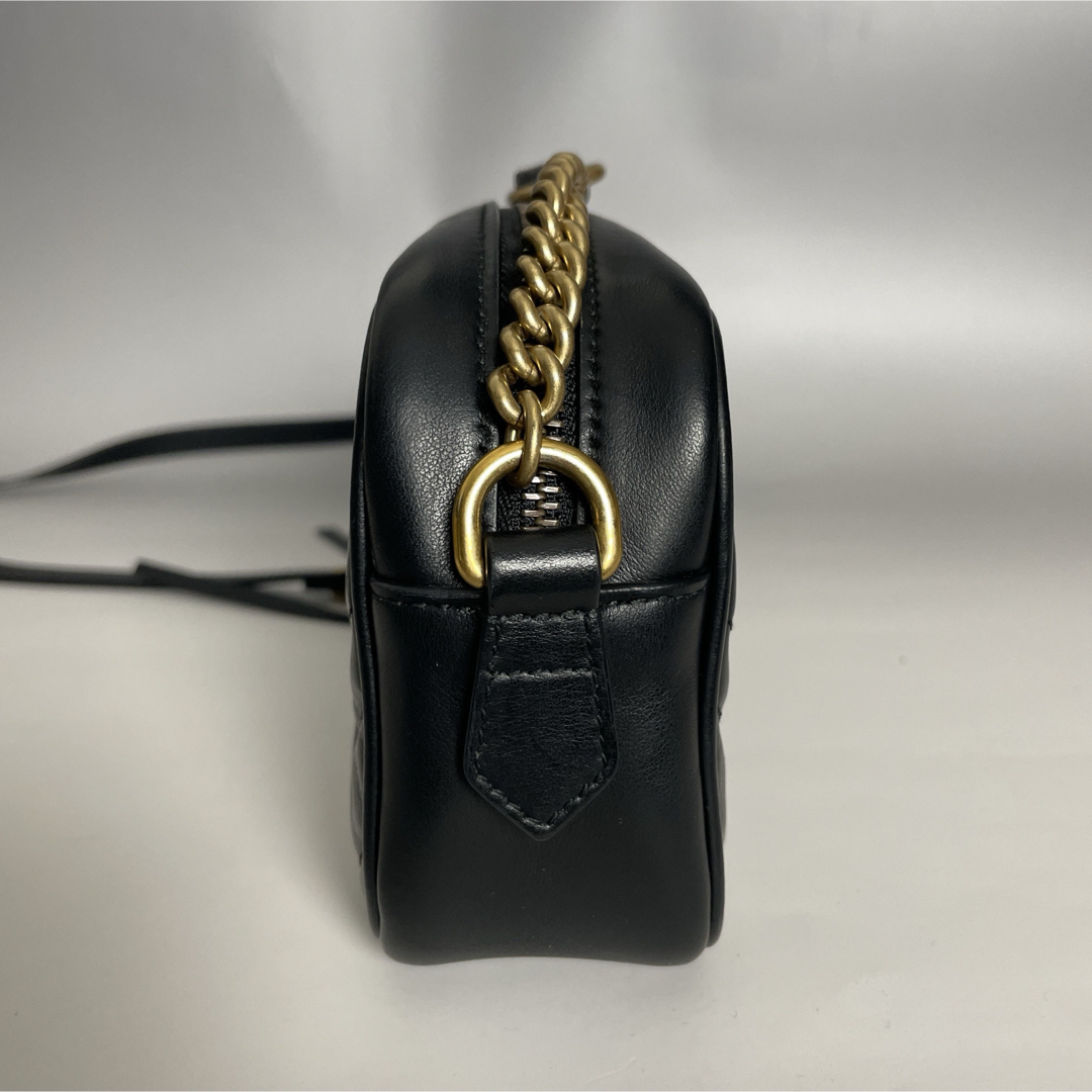 GUCCI - Gucci 極美品 GG マーモント 黒 キルティング GUCCI - Gucci 極美品 GG マーモント 黒 キルティング