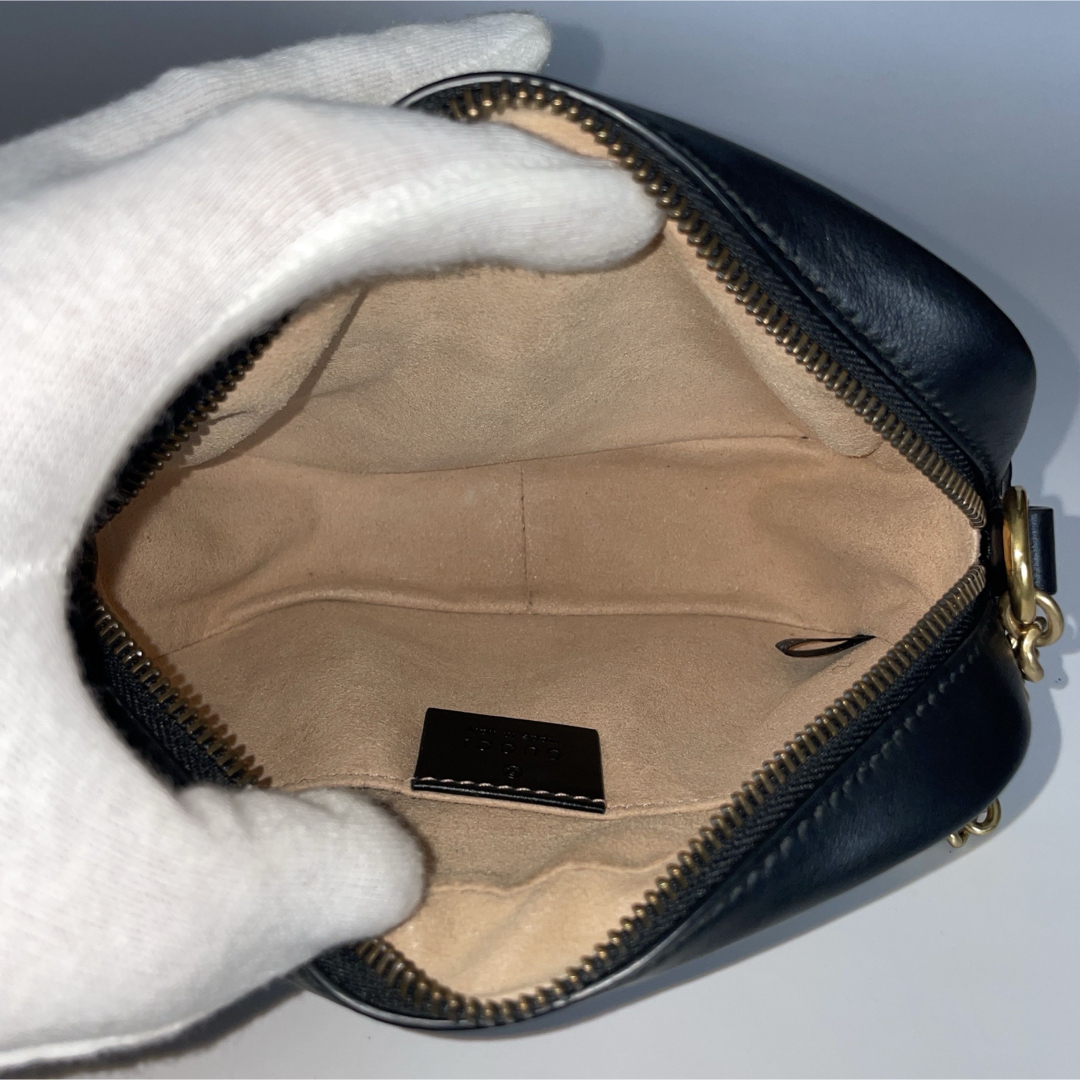 GUCCI - Gucci 極美品 GG マーモント 黒 キルティング GUCCI - Gucci 極美品 GG マーモント 黒 キルティング