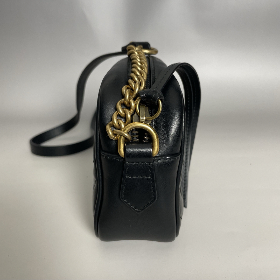 GUCCI - Gucci 極美品 GG マーモント 黒 キルティング GUCCI - Gucci 極美品 GG マーモント 黒 キルティング