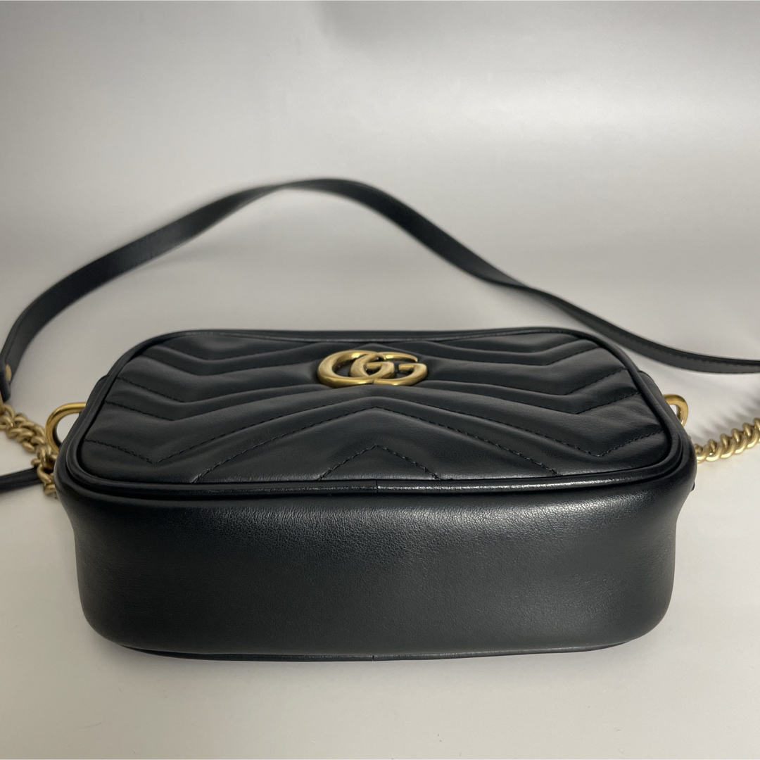 贅沢品 Gucci - GUCCI 極美品 キルティング 黒 マーモント GG バッグ