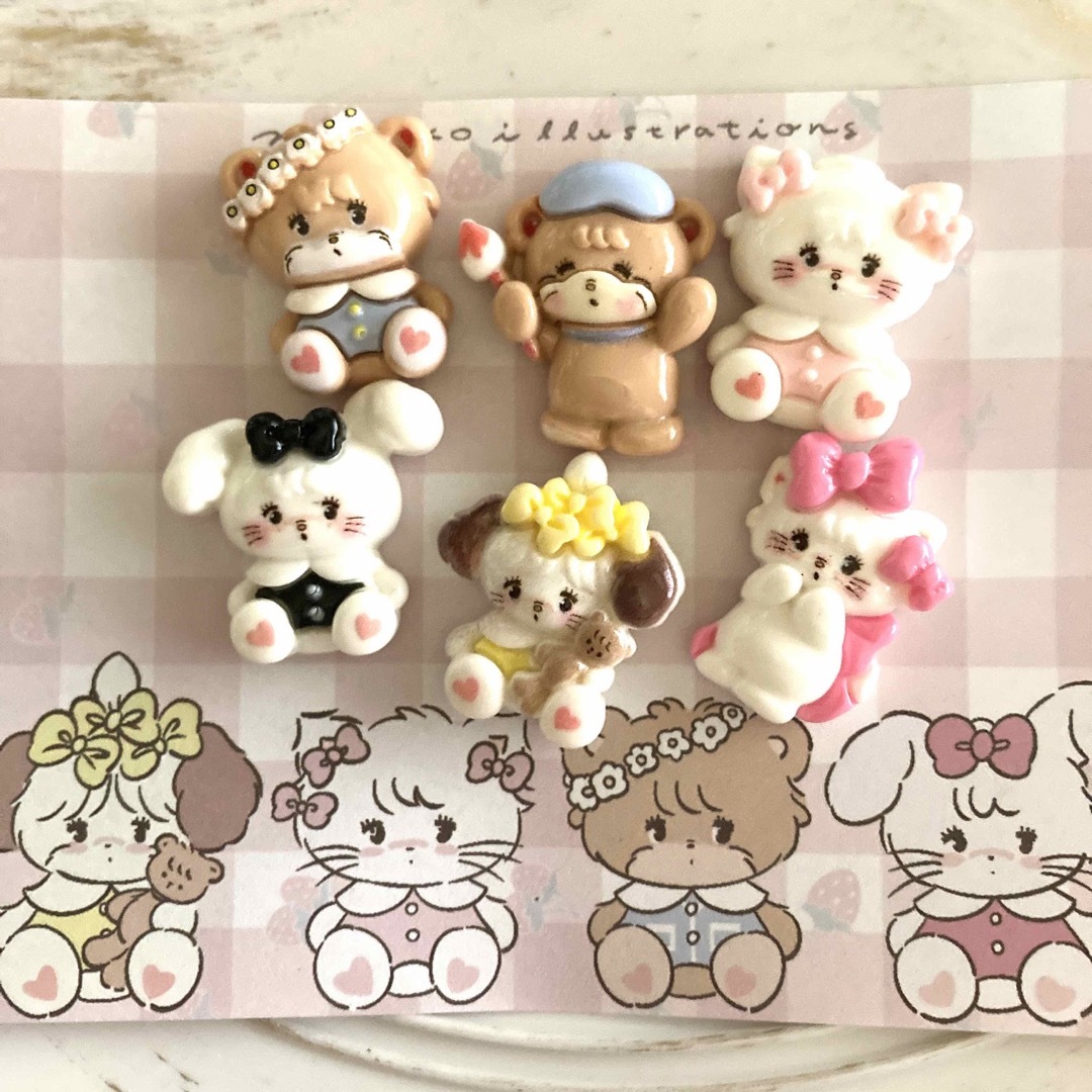mikko デコパーツ 6個セット ハンドメイドの素材/材料(各種パーツ)の商品写真