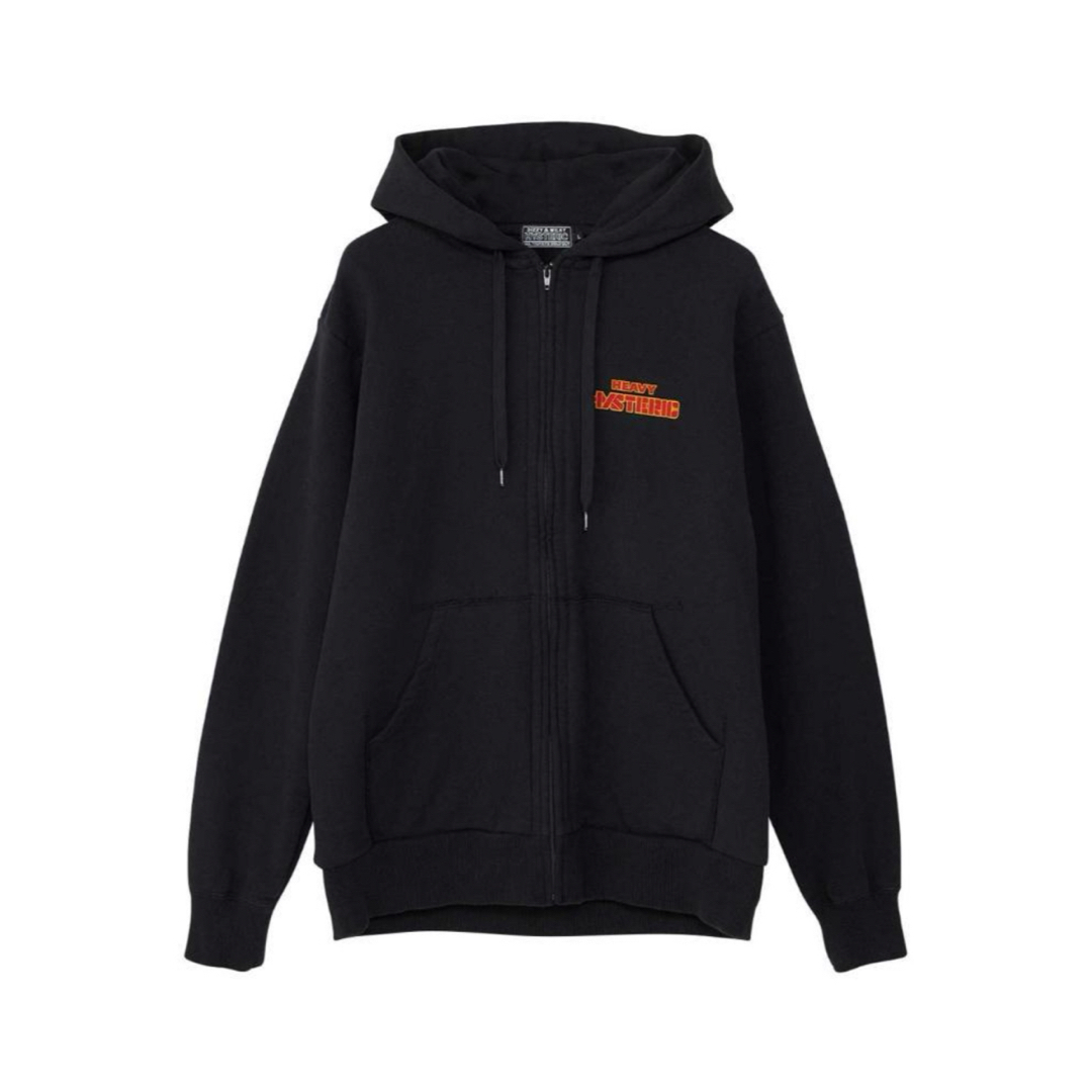 HYSTERIC GLAMOUR - ヒステリックグラマー ジップパーカー 黒Lの HYSTERIC GLAMOUR - ヒステリックグラマー ジップパーカー 黒Lの