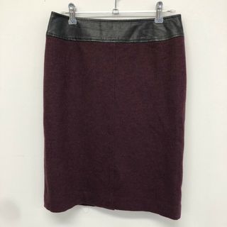 【ANNEKLEIN】アンクライン　紫系　9　タイトスカート　無地　シンプル　羊毛　カジュアル　美品(その他)
