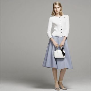 René - 【Rene TISSUE】 (M) 日本製 ウール ボーダー ひざ丈 René - 【Rene TISSUE】 (M) 日本製 ウール ボーダー ひざ丈