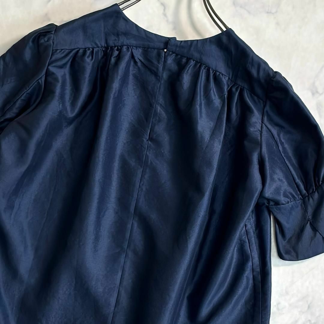 Drawer - 美品♪ドゥロワー シルク混 半袖ブラウス パフスリーブ Drawer - 美品♪ドゥロワー シルク混 半袖ブラウス パフスリーブ