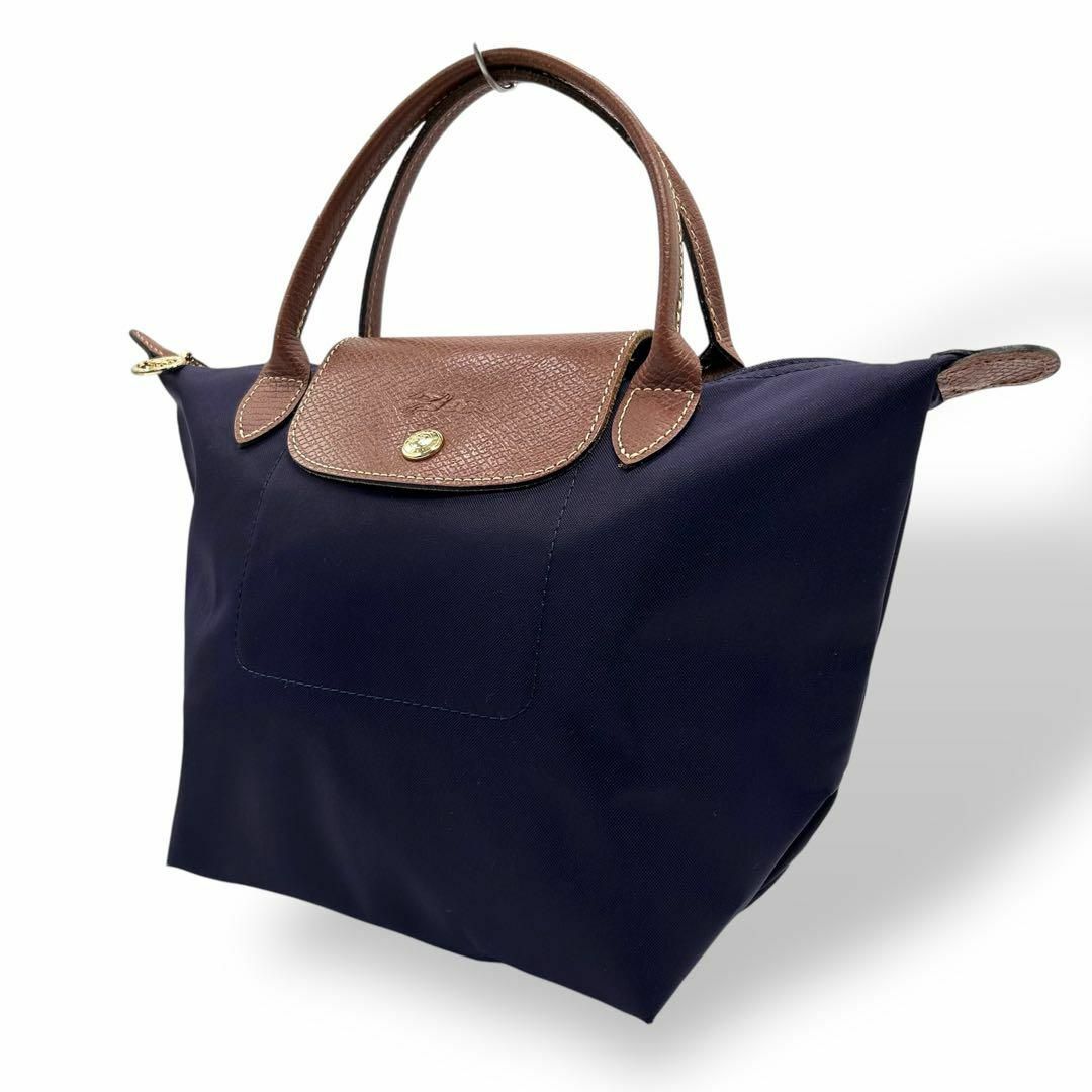 LONGCHAMP - 美品 872 ロンシャン プリアージュ ハンドバッグキャンバス レザー 紫系