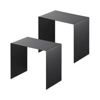 山崎実業(Yamazaki) 収納ボックス上ラック 2個組 ブラック 約W31X(キッチン収納)