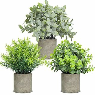T4U フェイクグリーン 観葉植物 フェイク 小さい 室内 3個セット インテリ(その他)