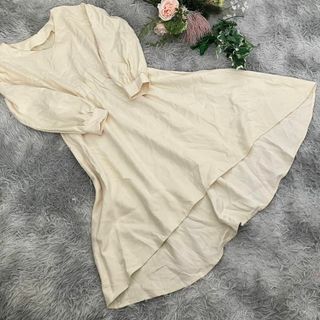 ニューリーミー(Newlyme)の【Newlyme】アイボリー 長袖 Aライン ワンピース M(ひざ丈ワンピース)