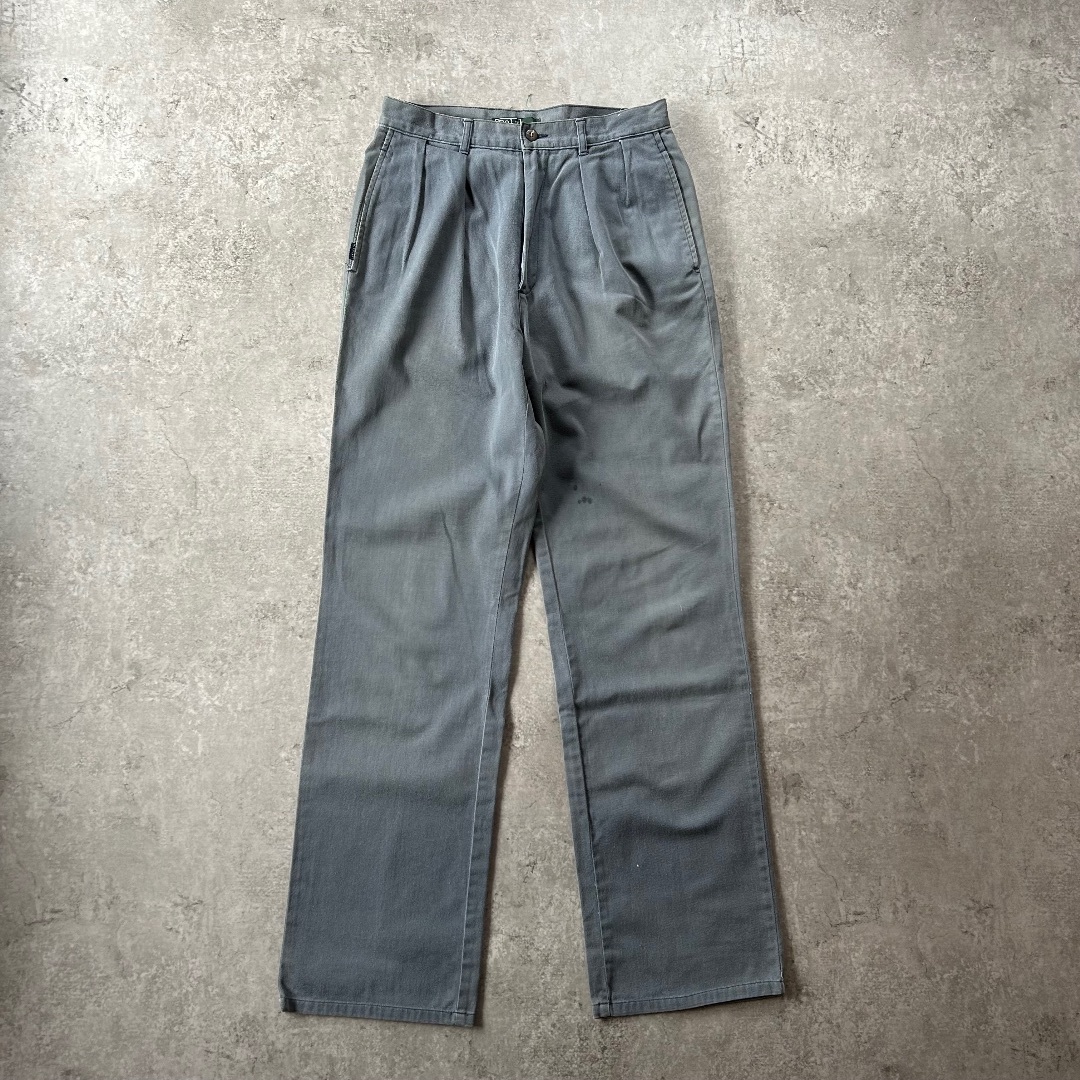 Ralph Lauren - 80s ラルフローレン チノパン USA製 グレー 29W相当 タック入り
