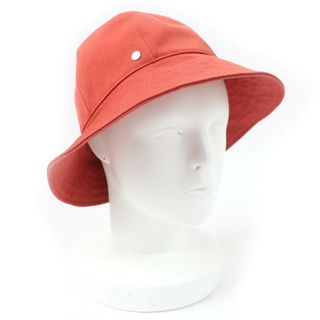 HERMES - 極美品☆HERMES エルメス セリエ金具 コットン100％・キャンバス地 ハット 帽子 オレンジ系 57 フランス製 正規品 レディース