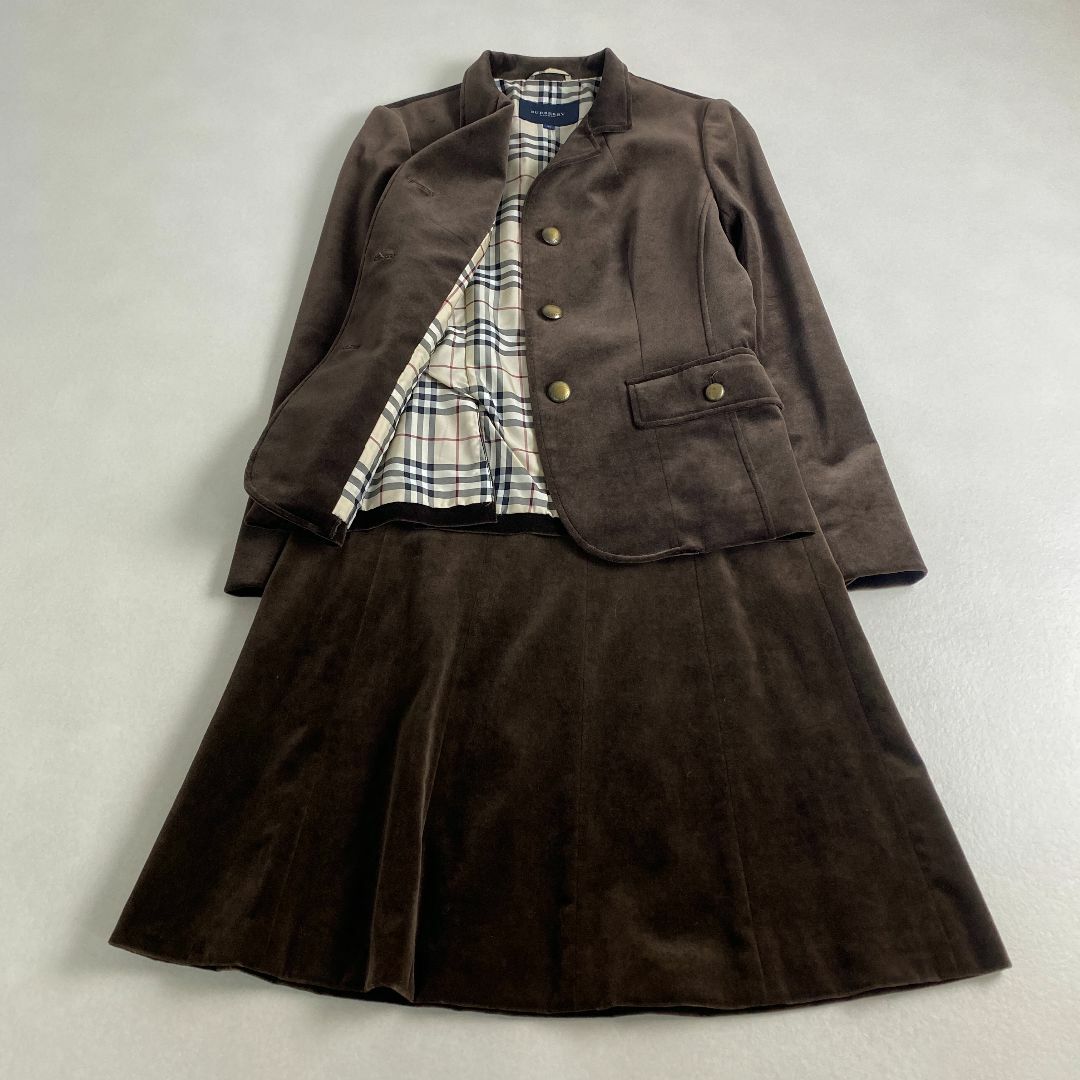 BURBERRY - バーバリーロンドン　スーツセットアップ　ノバチェック　ベルベット　金ロゴボタン