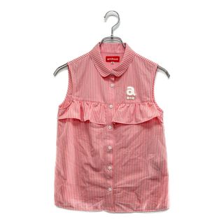 coco 未使用品 アルチビオ archivio レディース ノースリーブ 36(S) ピンク×白 ブラウス ストライプ フリル