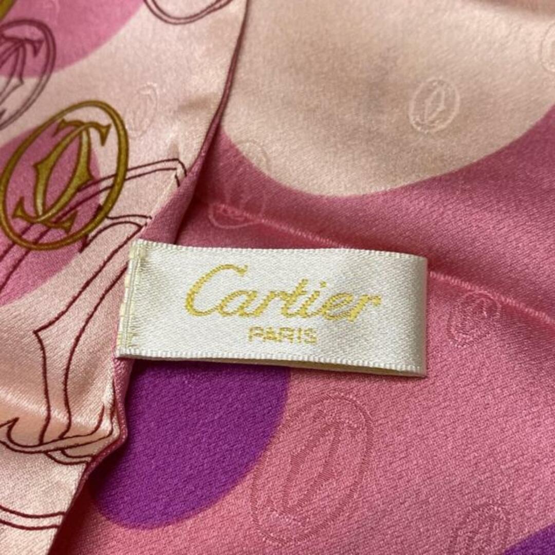 Cartier カルティエ スカーフ シルク 赤 ピンク｜Yahoo!フリマ