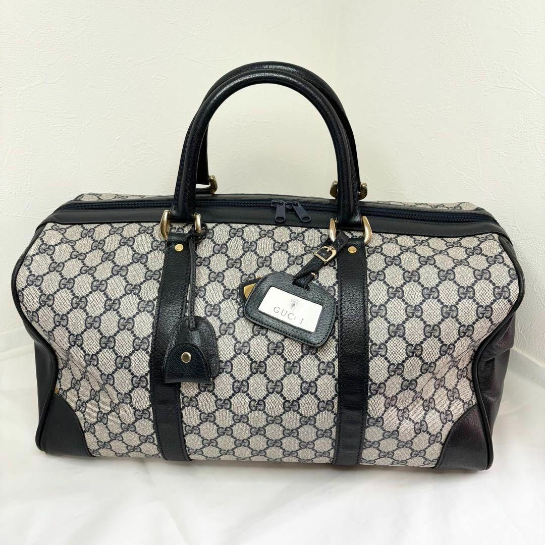 GUCCI - GUCCI ボストンバッグ GG ネイビー 南京錠 ロック 大 GUCCI - GUCCI ボストンバッグ GG ネイビー 南京錠 ロック 大