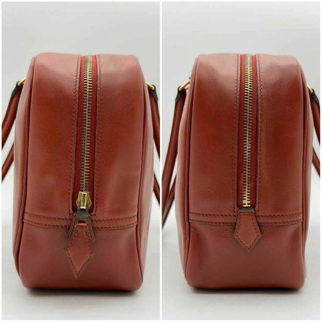HERMES - 【美品】HERMES エルメス プリュム ハンドバッグ 赤 HERMES - 【美品】HERMES エルメス プリュム ハンドバッグ 赤