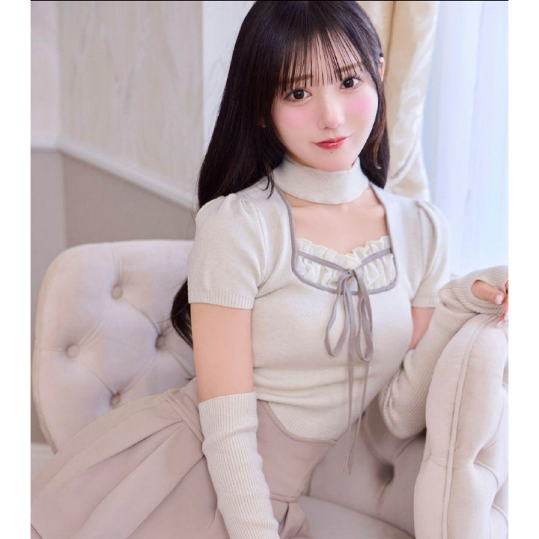 michellMacaron(ミシェルマカロン)のmichellmacaron ミシェルマカロン チョーカーニットトップス レディースのトップス(ニット/セーター)の商品写真