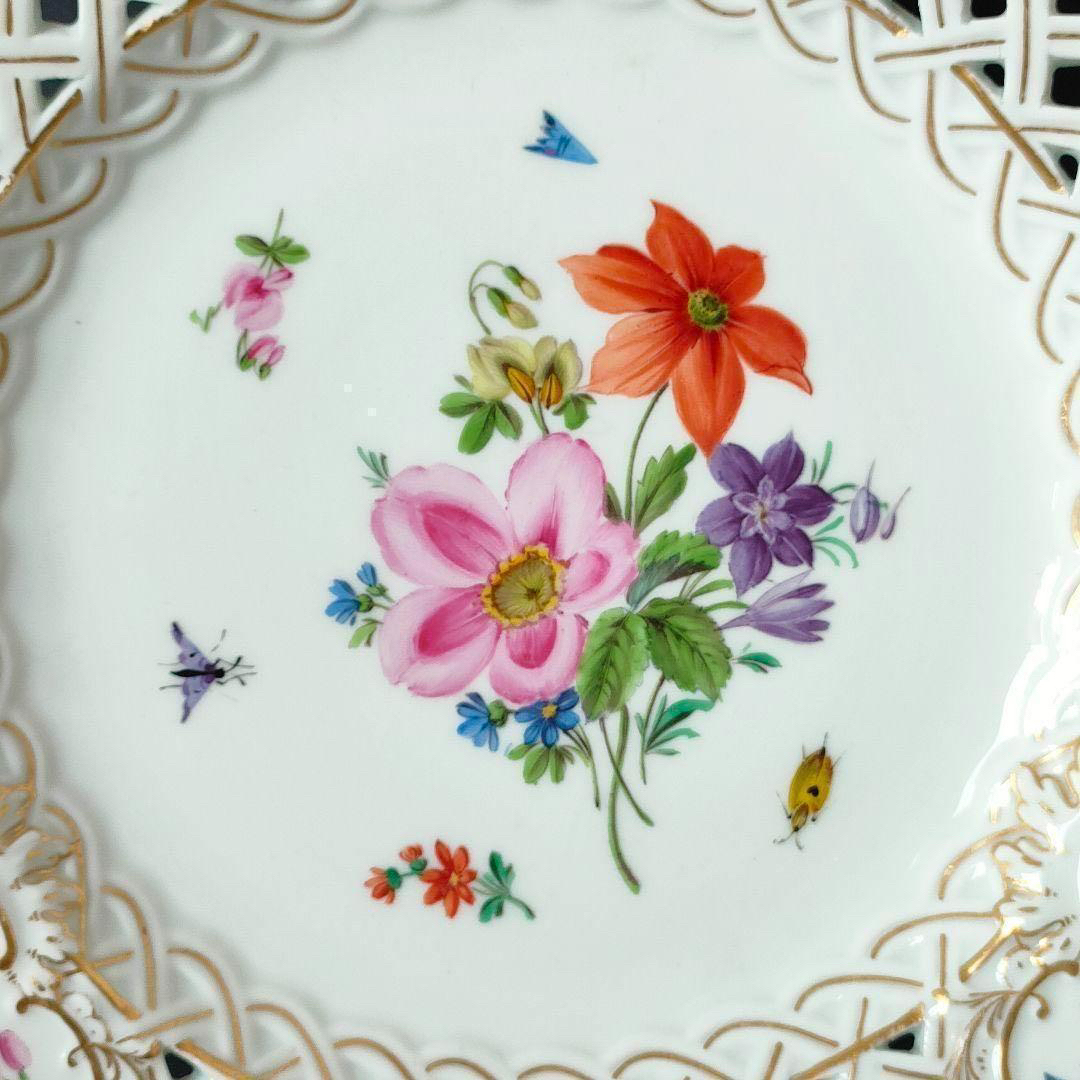 MEISSEN - マイセン 透かしプレート 1級品 フワラーブーケ MEISSEN - マイセン 透かしプレート 1級品 フワラーブーケ