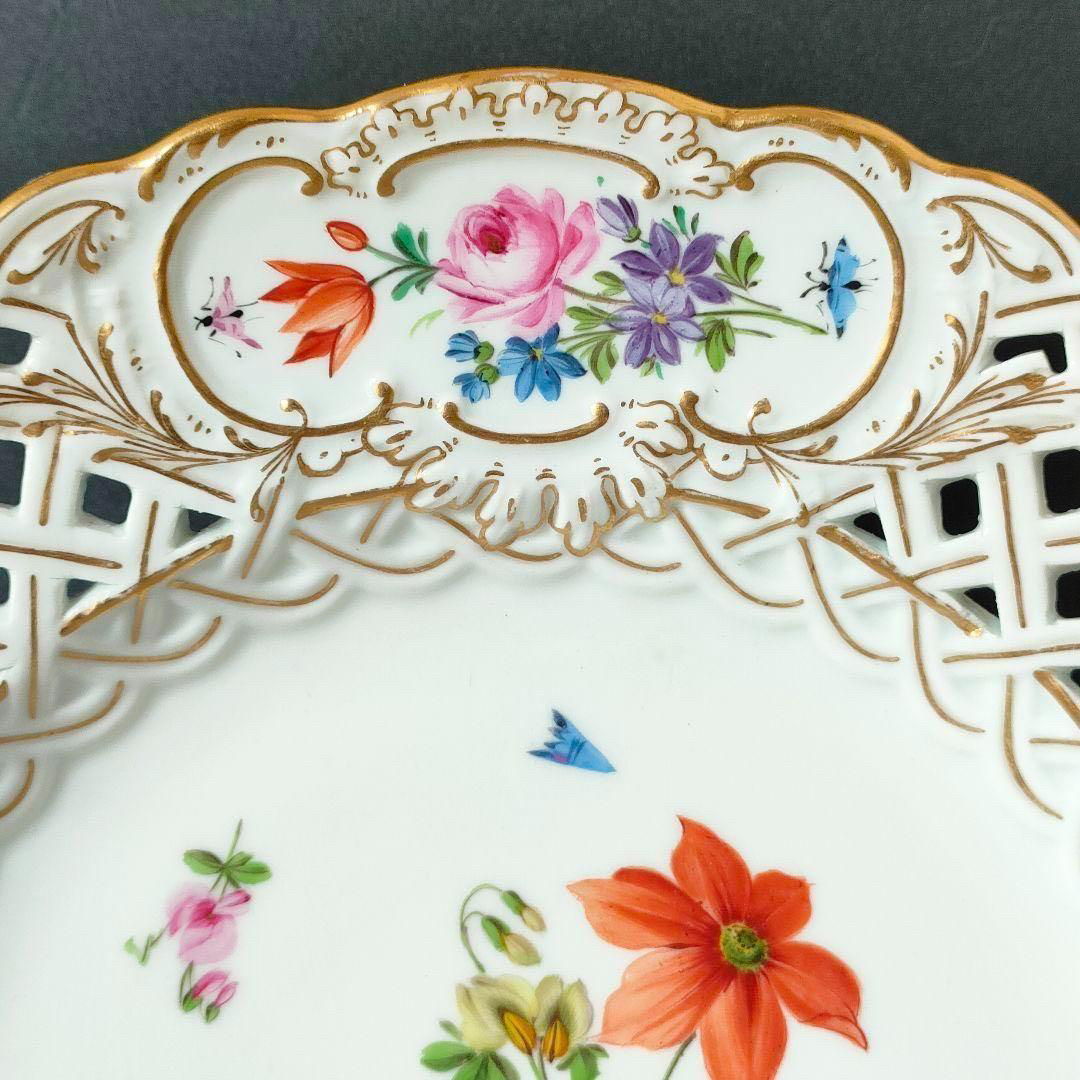 MEISSEN - マイセン 透かしプレート 1級品 フワラーブーケ MEISSEN - マイセン 透かしプレート 1級品 フワラーブーケ