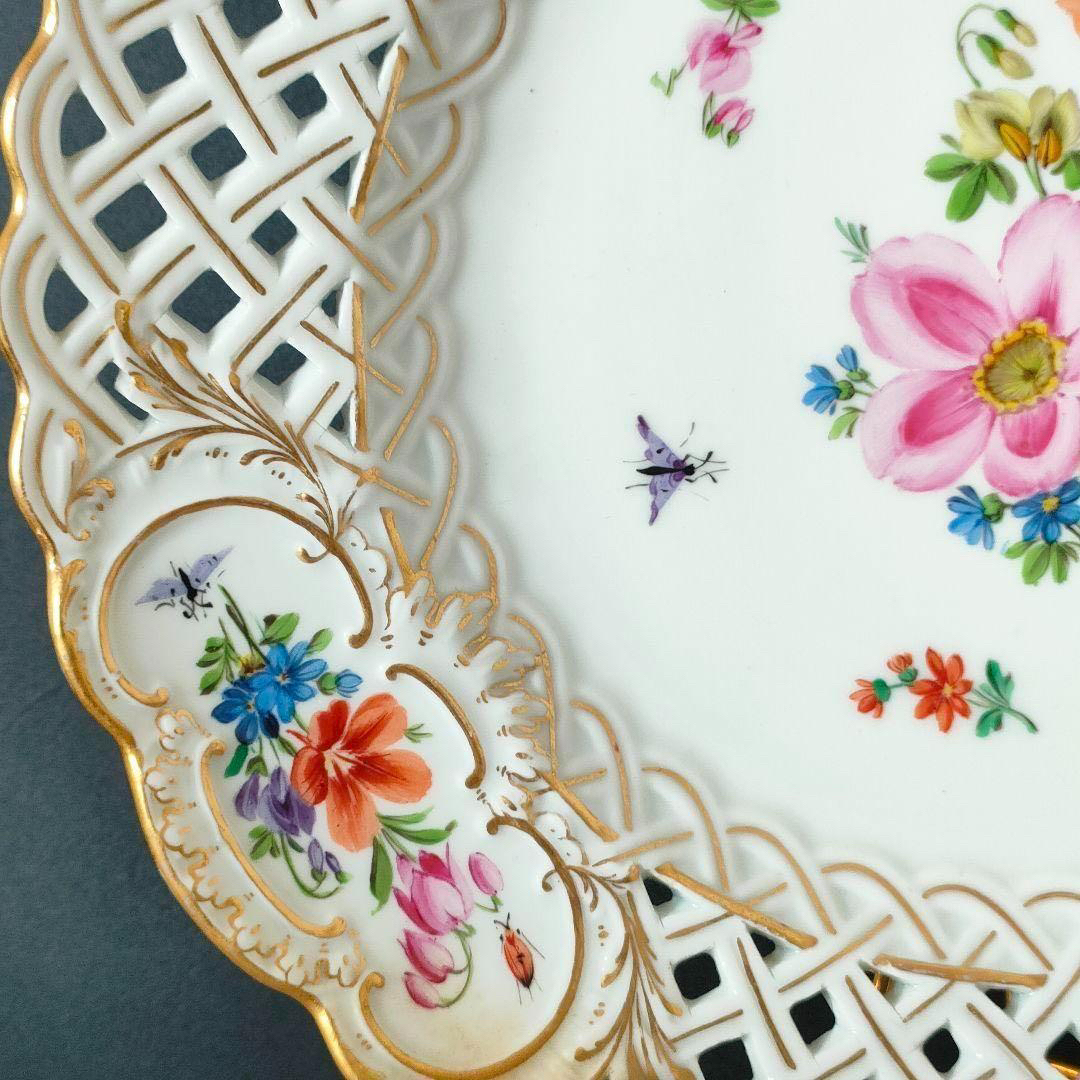 MEISSEN - マイセン 透かしプレート 1級品 フワラーブーケ MEISSEN - マイセン 透かしプレート 1級品 フワラーブーケ