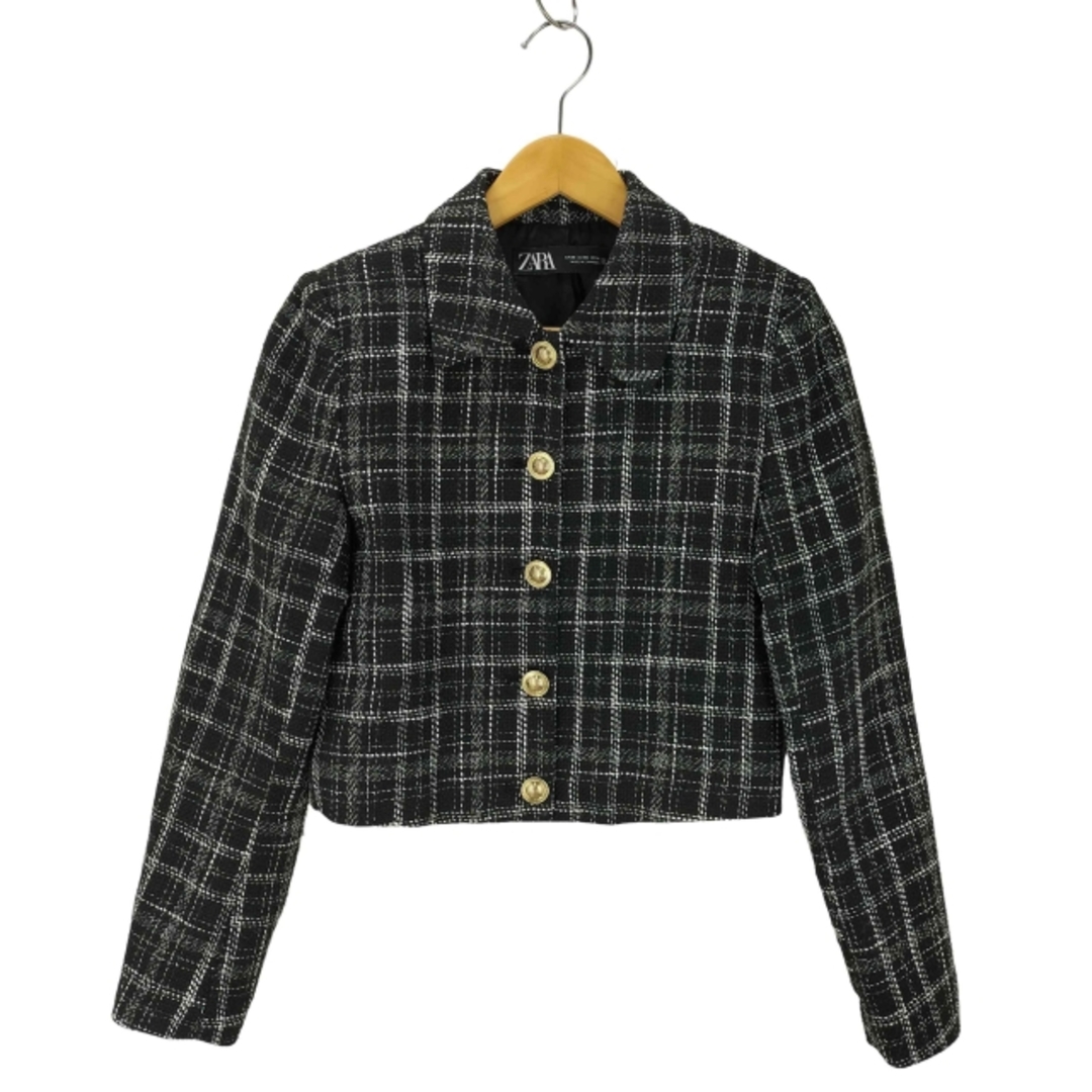 ZARA - ZARA(ザラ) Tweed Shorts jacket レディース アウターの ZARA - ZARA(ザラ) Tweed Shorts jacket レディース アウターの