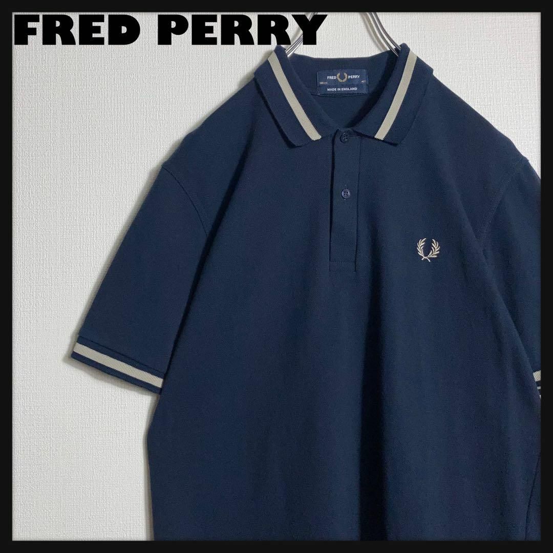 FRED PERRY - FRED PERRY ポロシャツ 刺繍ロゴ イングランド製 FRED PERRY - FRED PERRY ポロシャツ 刺繍ロゴ イングランド製