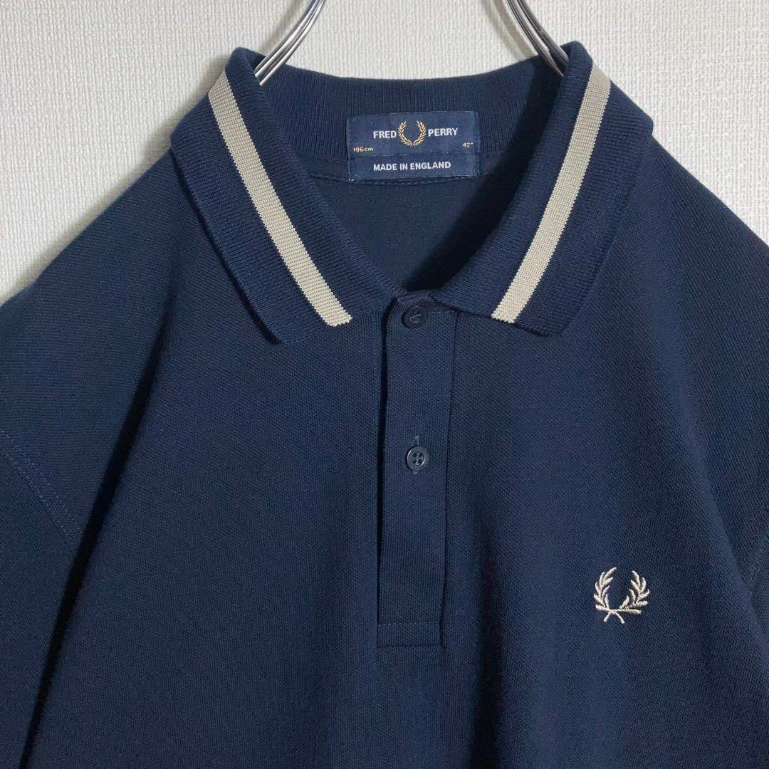 FRED PERRY - FRED PERRY ポロシャツ 刺繍ロゴ イングランド製 FRED PERRY - FRED PERRY ポロシャツ 刺繍ロゴ イングランド製