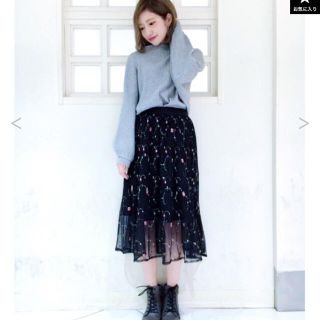 ページボーイ(PAGEBOY)の【PAGEBOY】新品🌸花柄チュールミディ丈スカート🌸(ひざ丈スカート)