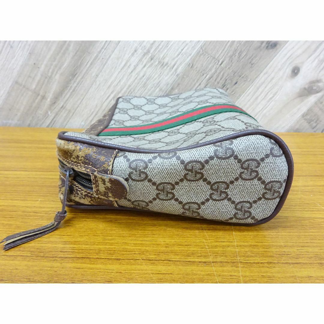 GUCCI - 広048/ GUCCI オールドグッチ PVC レザー クラッチ GUCCI - 広048/ GUCCI オールドグッチ PVC レザー クラッチ