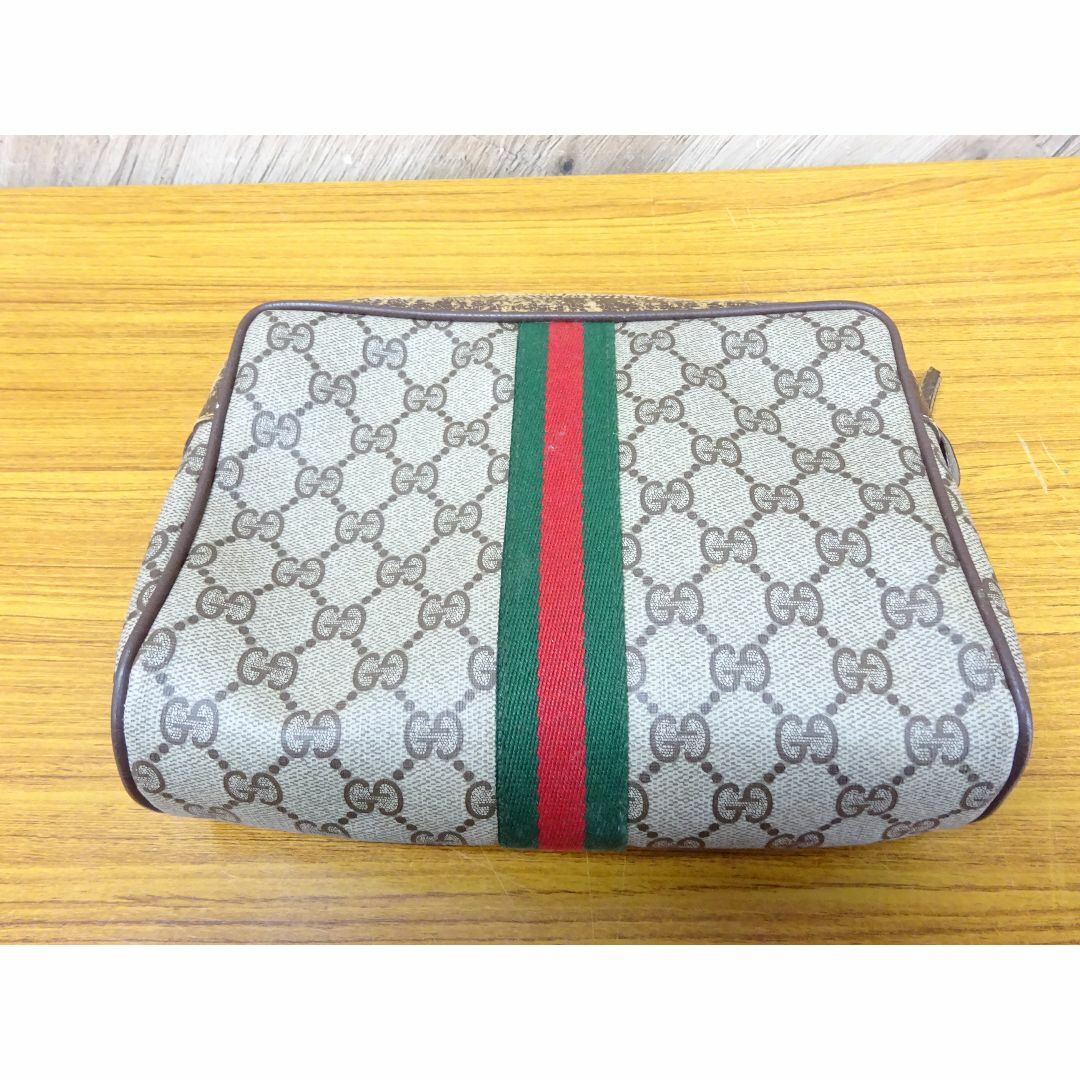 GUCCI - 広048/ GUCCI オールドグッチ PVC レザー クラッチ GUCCI - 広048/ GUCCI オールドグッチ PVC レザー クラッチ