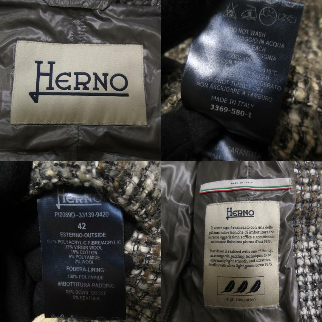 HERNO - 良品 HERNO ヘルノ ハイネック ショート丈 ツイード HERNO - 良品 HERNO ヘルノ ハイネック ショート丈 ツイード