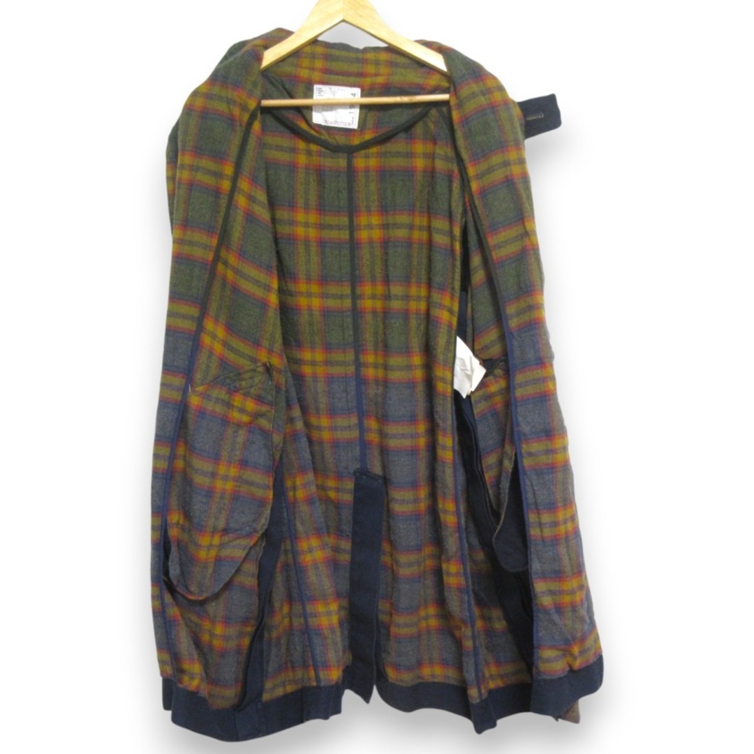 sacai - 美品 sacai サカイ コットン×ウール チェック柄 サイド sacai - 美品 sacai サカイ コットン×ウール チェック柄 サイド