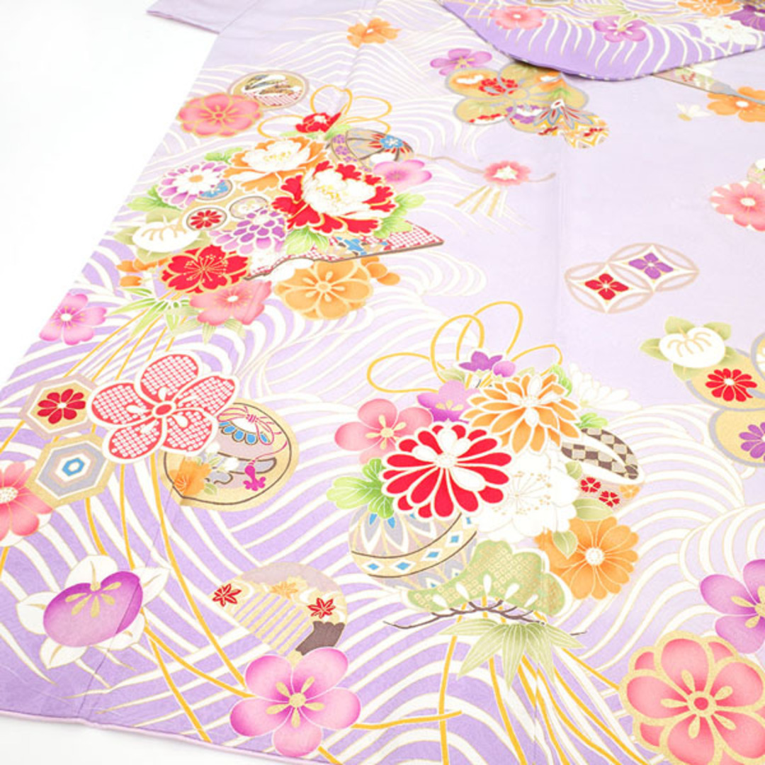 振袖 着物 袷 金駒刺繍 金彩加工 ライトパープル 紫 四季の花 振袖 着物 袷 金駒刺繍 金彩加工 ライトパープル 紫 四季の花