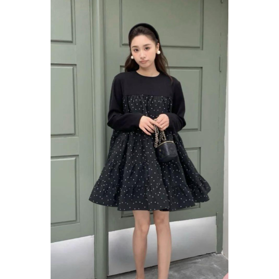 ひざ丈ワンピース BIRTHDAY BASH - BIRTHDAYBASH Hannah JACQUARD DOT TIERED