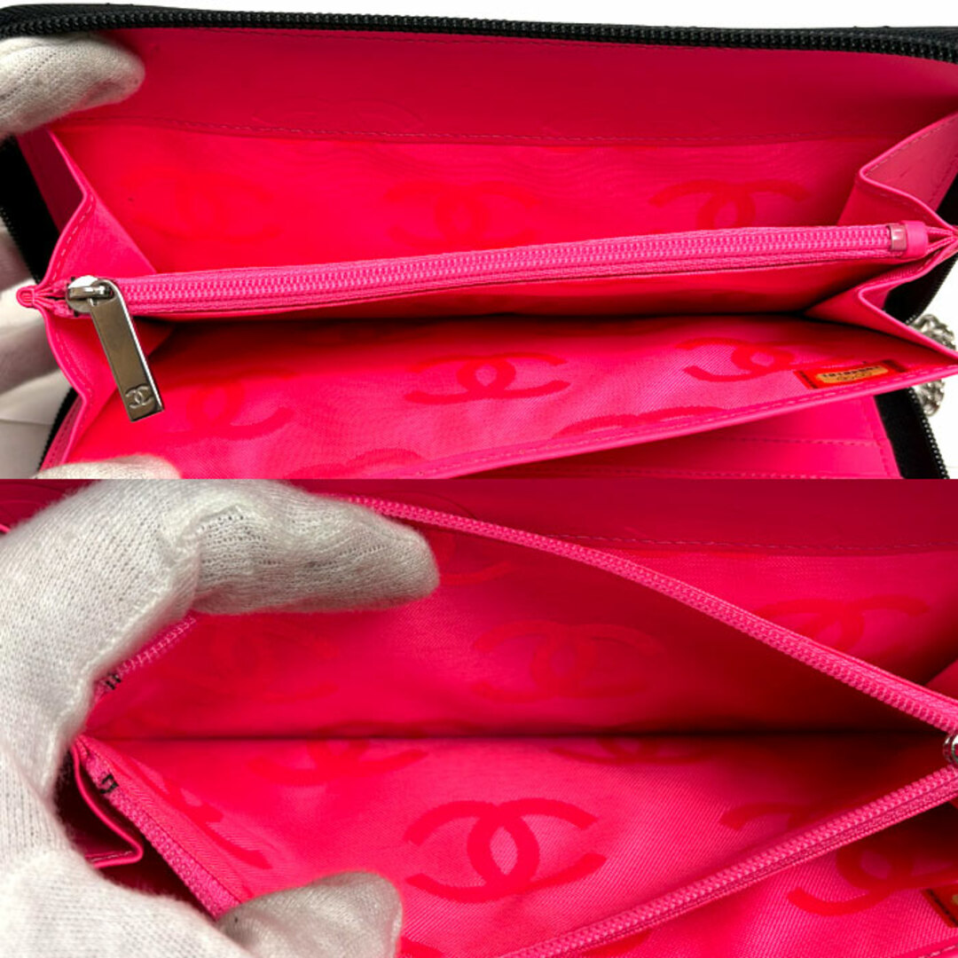 CHANEL - CHANEL シャネル カンボンライン 長財布 ラウンド CHANEL - CHANEL シャネル カンボンライン 長財布 ラウンド
