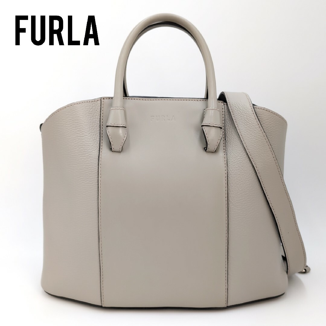 FURLA - フルラ　現行ロゴ　ミアステラL　トートバッグ　2WAY　レザー　グレージュ　本革