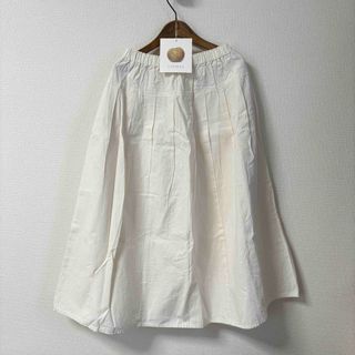 未使用☆ヤンマ産業 yamma☆会津木綿 タックスカート +10cm丈 白(ロングスカート)