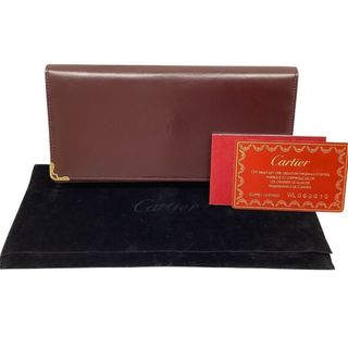 カルティエ(Cartier)のCartier カルティエ マストライン ボルドー 長財布 札入れ 美品 ギャラあり 保存袋あり【中古】MK-1721(財布)