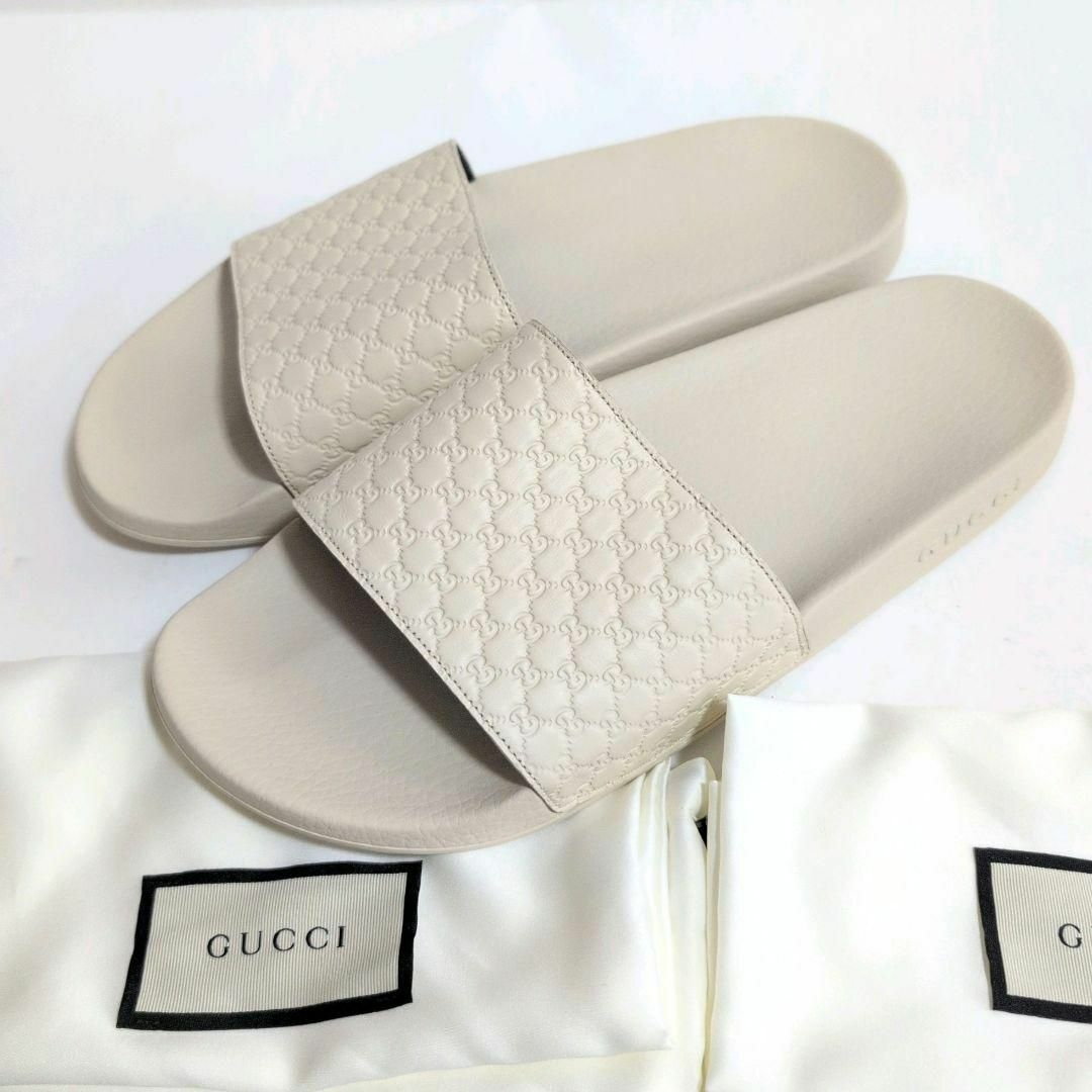GUCCI - 【未使用品級】GUCCI スライドサンダル GG シマ 27.0cm GUCCI - 【未使用品級】GUCCI スライドサンダル GG シマ 27.0cm