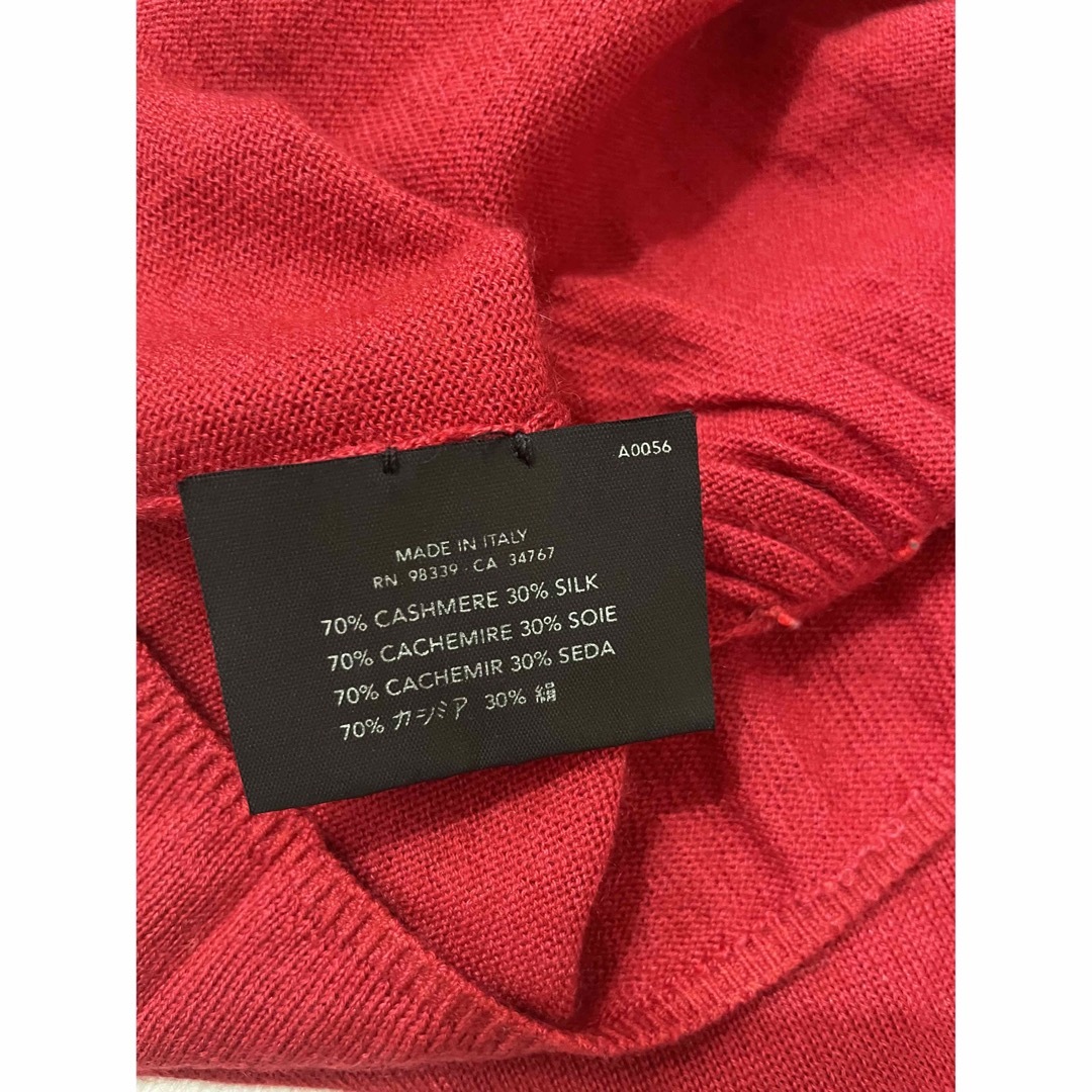 美品】PRADA フロントギャザー カシミア 五分丈 ニット RED