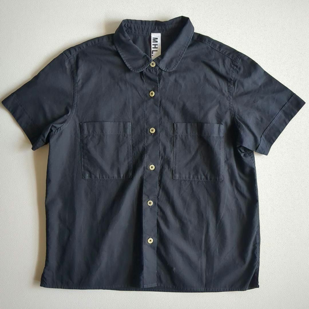 MARGARET HOWELL - MHL. マーガレットハウエル 半袖シャツ 丸襟 MARGARET HOWELL - MHL. マーガレットハウエル 半袖シャツ 丸襟