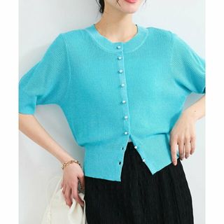 ヴィス(ViS)の【サックス（48）】【WEB限定】多釦ハーフスリーブサマーニットカーディガン(カーディガン)