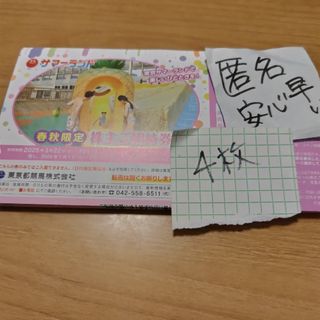 4枚　東京サマーランド　株主優待券(遊園地/テーマパーク)