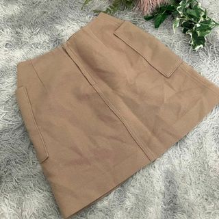 イエナ(IENA)の【IENA】ベージュ タイトミニスカート ポケット付き 38(ミニスカート)
