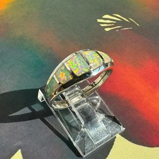 インディアンジュエリー(INDIAN JEWELRY)の1990'ヴィンテージ　オパール　インレイ　リング　ズニ　インディアンジュエリー(リング(指輪))